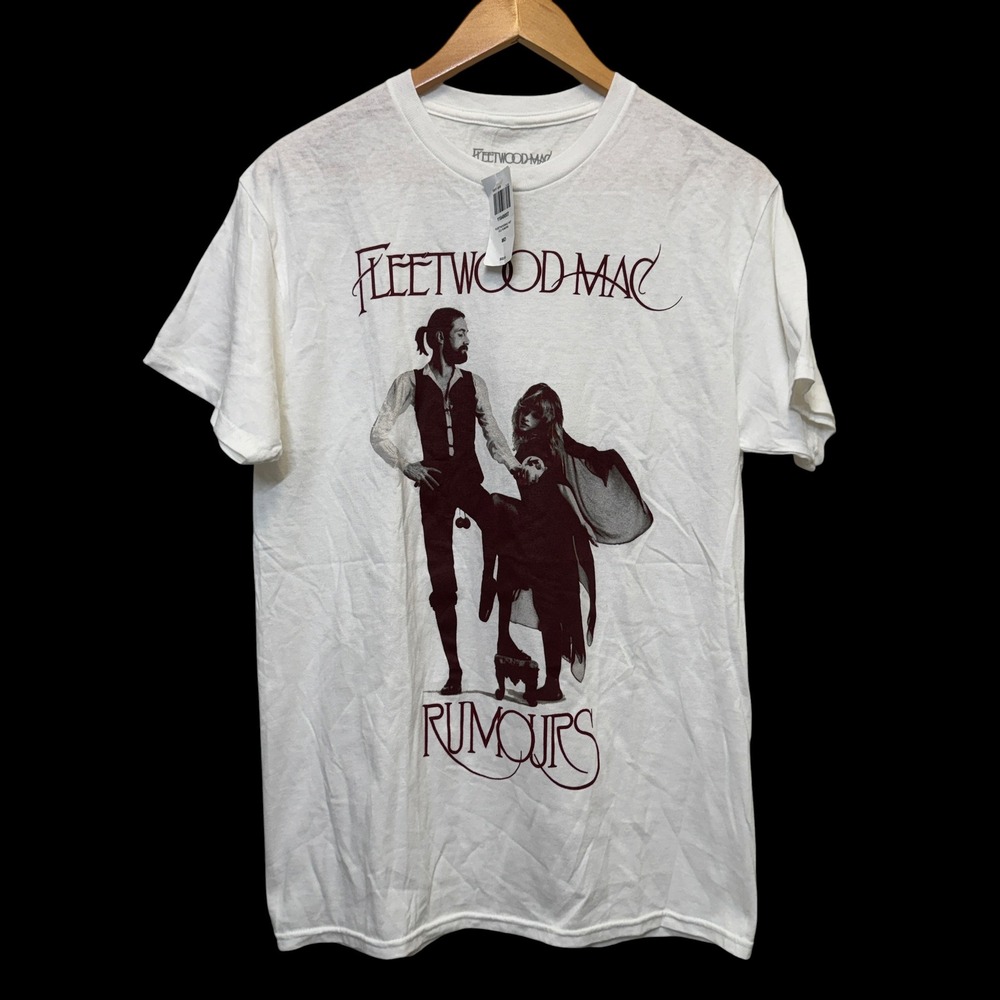 Fleetwood Mac Unisex T-Shirt Medium White Rumours Album Graphic Rock Aesthetic - Picture 1 of 6